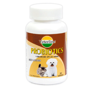 PROBIOTICS Probióticos Veterline x 90 tabletas para Perros y Gatos