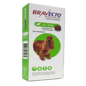 BRAVECTO® Antipulgas 500Mg Tableta de 10 a 20kg
