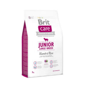 BRIT Care Junior Large Breed Lamb & Rice Alimento Super Premium Hipoalergénico Cordero para Perro Cachorro y Adulto Joven