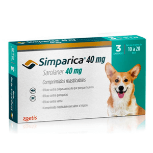 SIMPARICA® Antipulgas  Zoetis Perros de 10-20 kg 1 Tableta