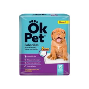 OK PET PAÑALES de Piso Para entrenamiento de Perros 70x60Cm Paquete 15U