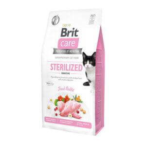 BRIT CARE STERILIZED SENSITIVE Rabbit Alimento Gato esterilizado hipoalergénico digestion sensible